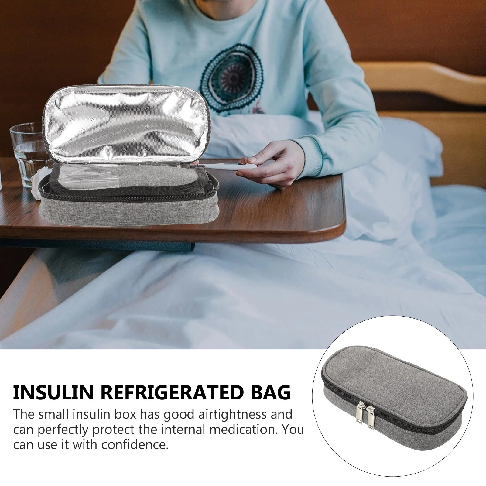 

Пакет-холодильник для инсулина, портативная изолированная сумка для лекарств, дорожный чехол, сумка для ганайзера, серая полиэстеровая алюминиевая фольга, лекарства для диабетиков