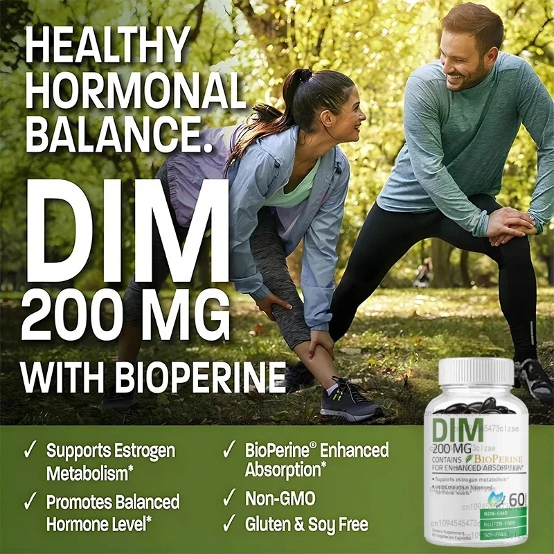 

60 вегетарианских капсул длиной 200 мг DIM с Piperine — улучшенная абсорбция, поддержка метаболизма, дииндоломман