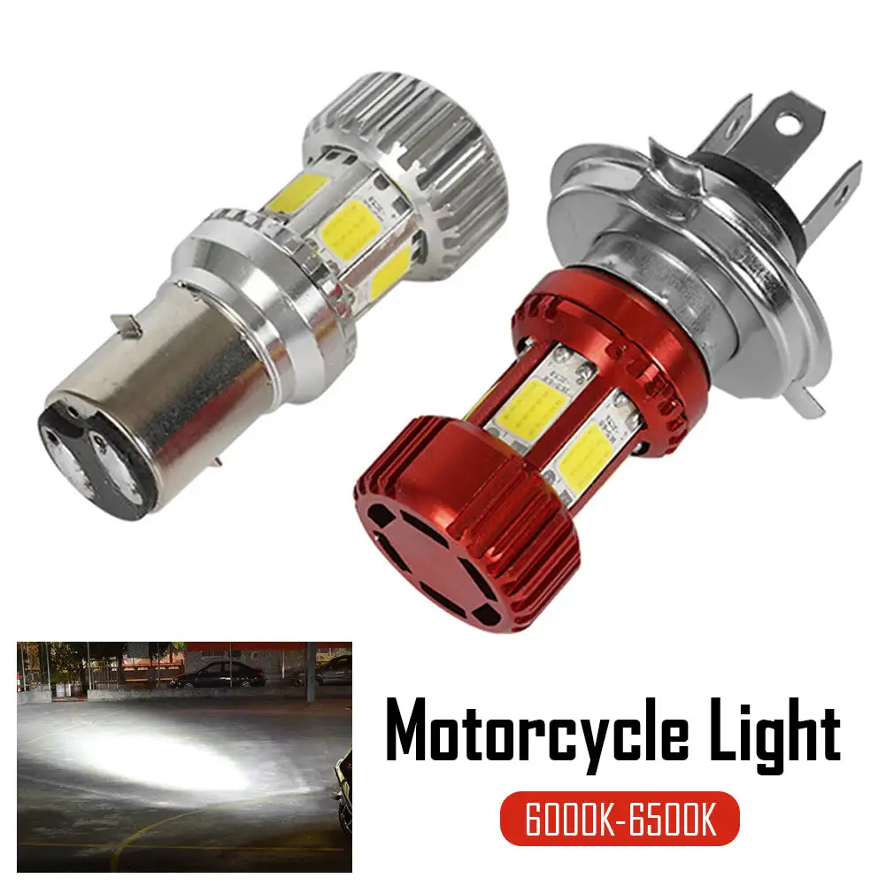 Motorcycle H4 BA20D LED Headlight Bulb Motorcycle Light Super Bright Lamp Bulbs Scooter Motorbike DRL Lights Aluminium Alloy