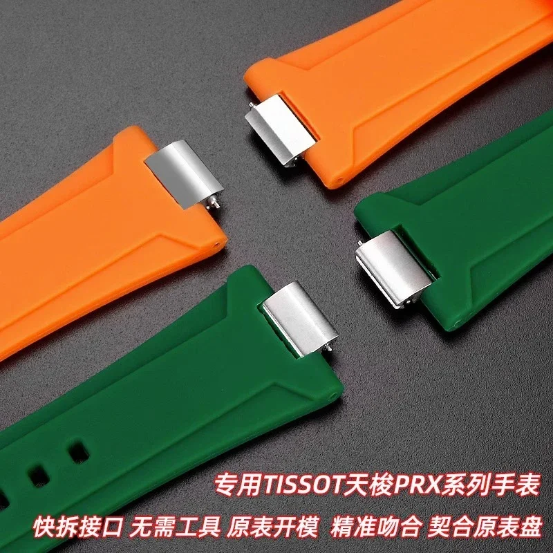 High-Grade Rubber Stainless Steel Quick Disassembly Strap for Tissot 1853 PRX Series T137.407/410 Men Fashion WatchBand 26*12mm