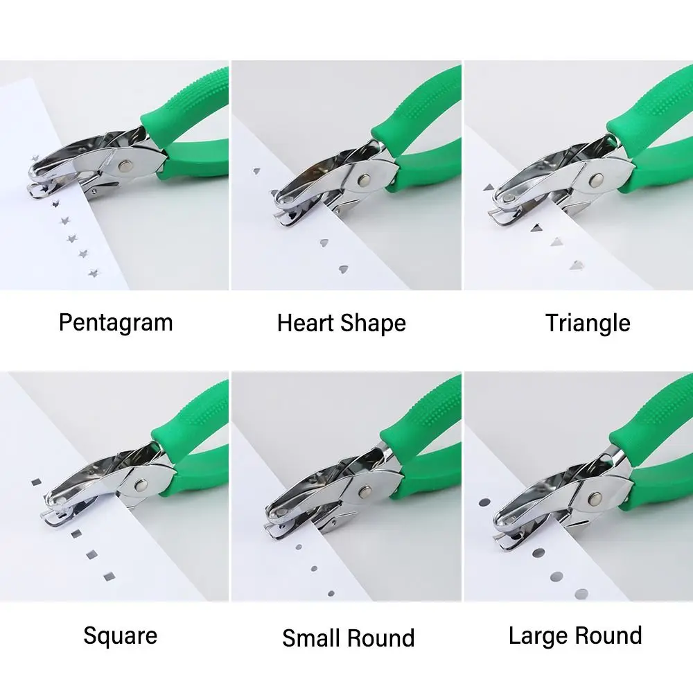 Heart/Round/Pentagram/Triangle/Square Metal Single Hole Puncher Embossing Device Scrapbooking Punches DIY Paper Shaper Cutter