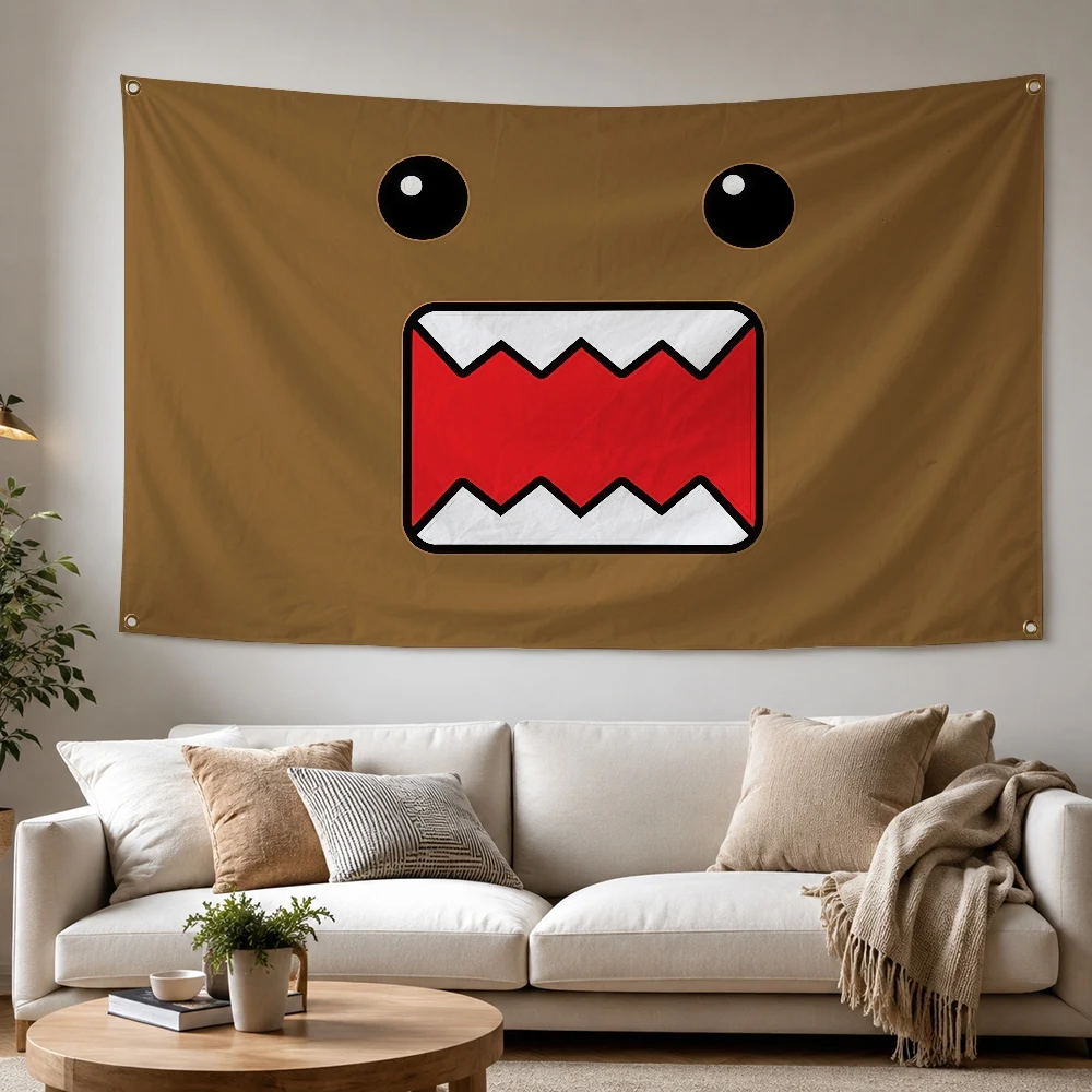 Cartoon D-Domo K-Kun Outdoor Flag for Home Camping Party Club Decor Garden Yard Wall Hanging Banner