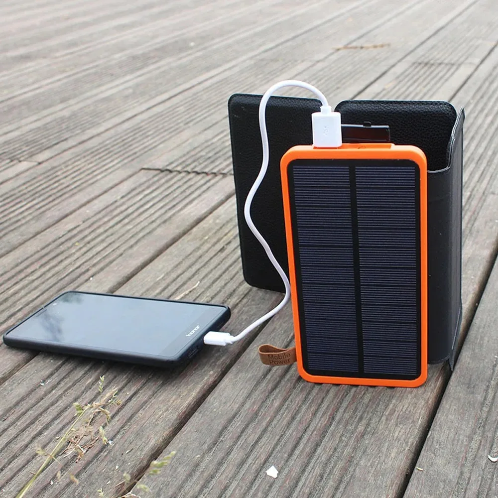 Solar Power Bank 10000/20000 mAh Φορητό ηλιακό πάνελ φόρτισης μπαταρίας φόρτισης USB 5 Φορτιστή μπαταρίας loading=