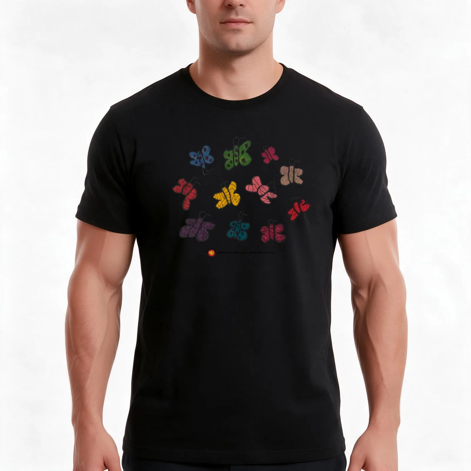 Butterflies by Stephanie P. T-Shirt Summer Casual Cotton Tee, Unisex Men Women