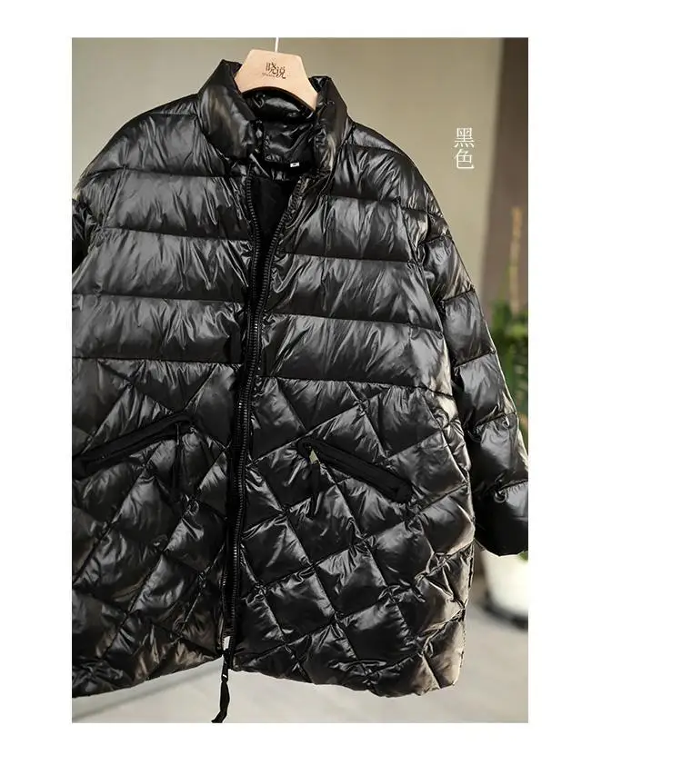 Women's Autumn Winter Top Coat Cotton Coat Diamond Pattern Color Block Thickened Fleece Lining Simple Comfortable Casual Skinny