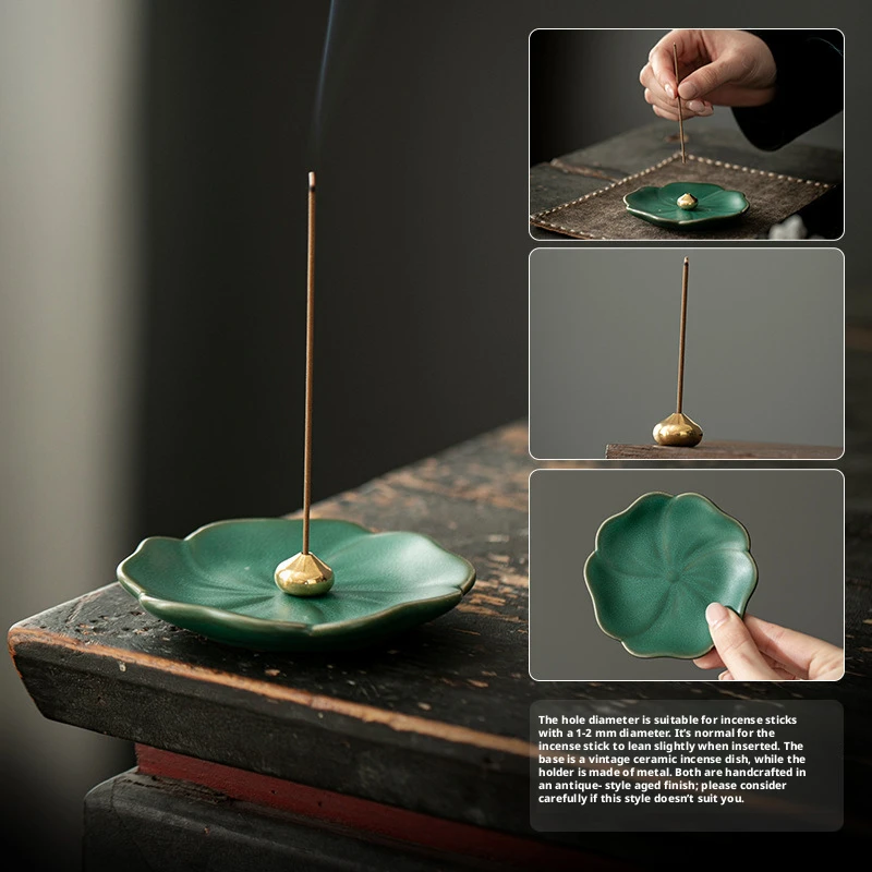 Teardrop Incense Holder Chinese Zen Style Incense Stick Base Sandalwood Censer Indoor Aromatherapy Incense Tray for Home Decor