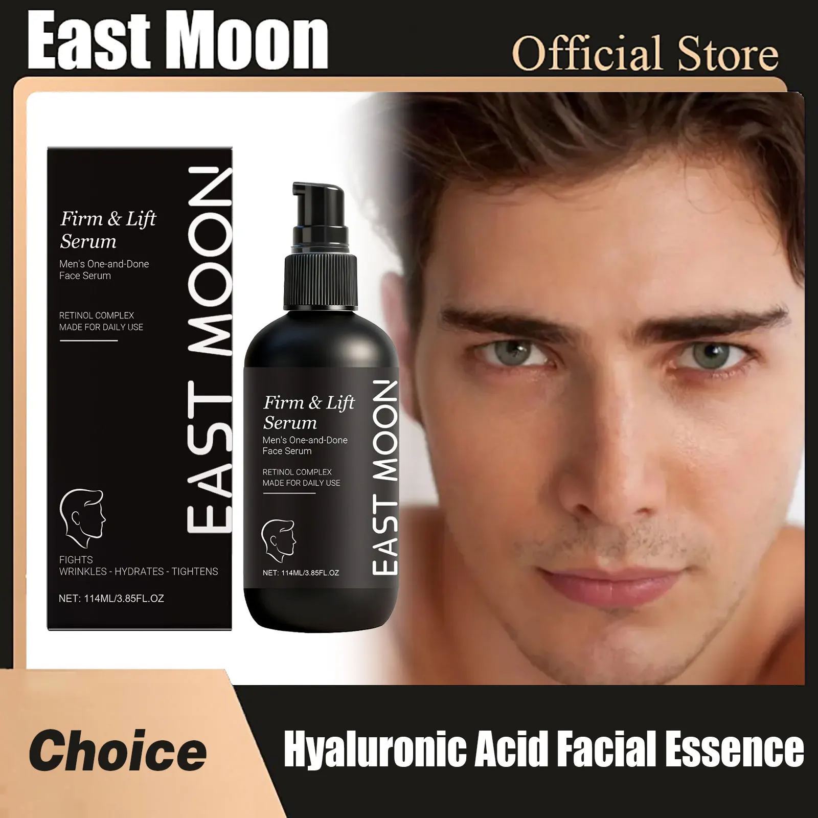 

East Moon Hyaluronic Acid Facial Essence Deep Hydration Lock Fading Fine Lines Oil Control Winter Skincare Face Firming Serums