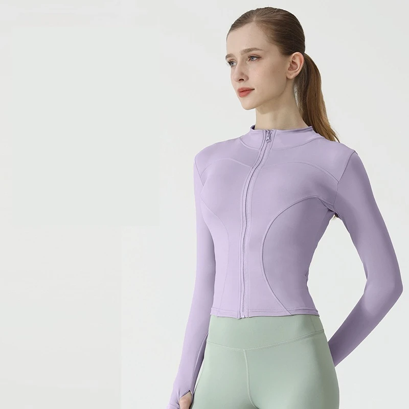 Autumn Sun Protection Clothes UV Resistant Quick Drying Clothes Outerwear Women's Tight Yoga Clothes Tops Sports Fitness Clothes