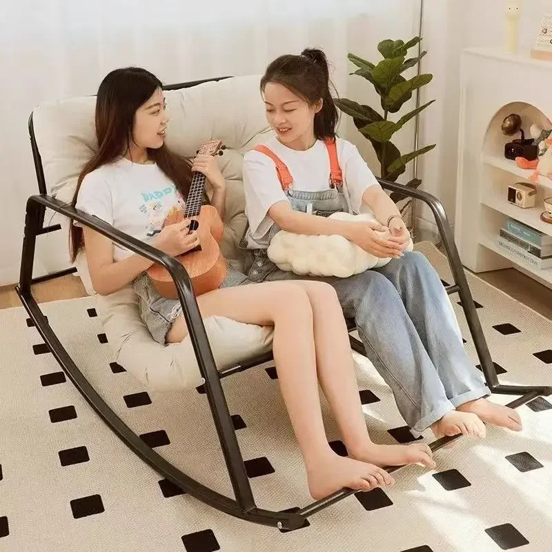 Double Rocking Chair Recliner Adult Bedroom Balcony Lunch Break Couch Lounger Living Room Family Influencer Comfortable Recliner