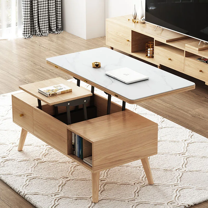 Storage Living Room Coffee Table Trau Wood Simple Floor Modern Coffee Table Modern Minimalist Mesita Auxiliar Home Furniture