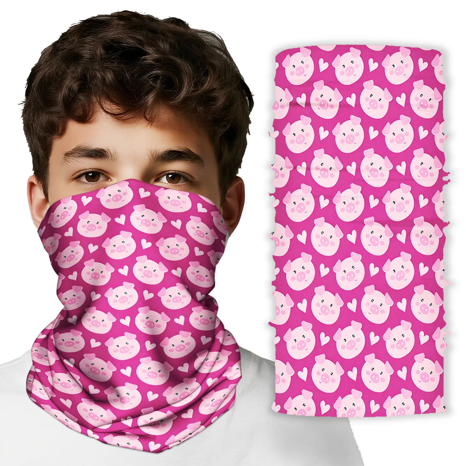 

Unisex Printed Scarf Neck Scarf Scarves All Season Bandana Fashion Scarf Breathable Headwear Pink Pig
