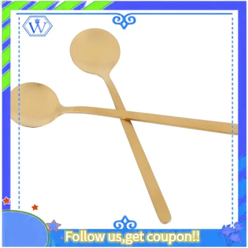 

A55P-120 шт. круглая кофейная ложка из нержавеющей стали, мини-чайные ложки, сахарная десертная ложка, ложка для мороженого, супа, кухня (золото)