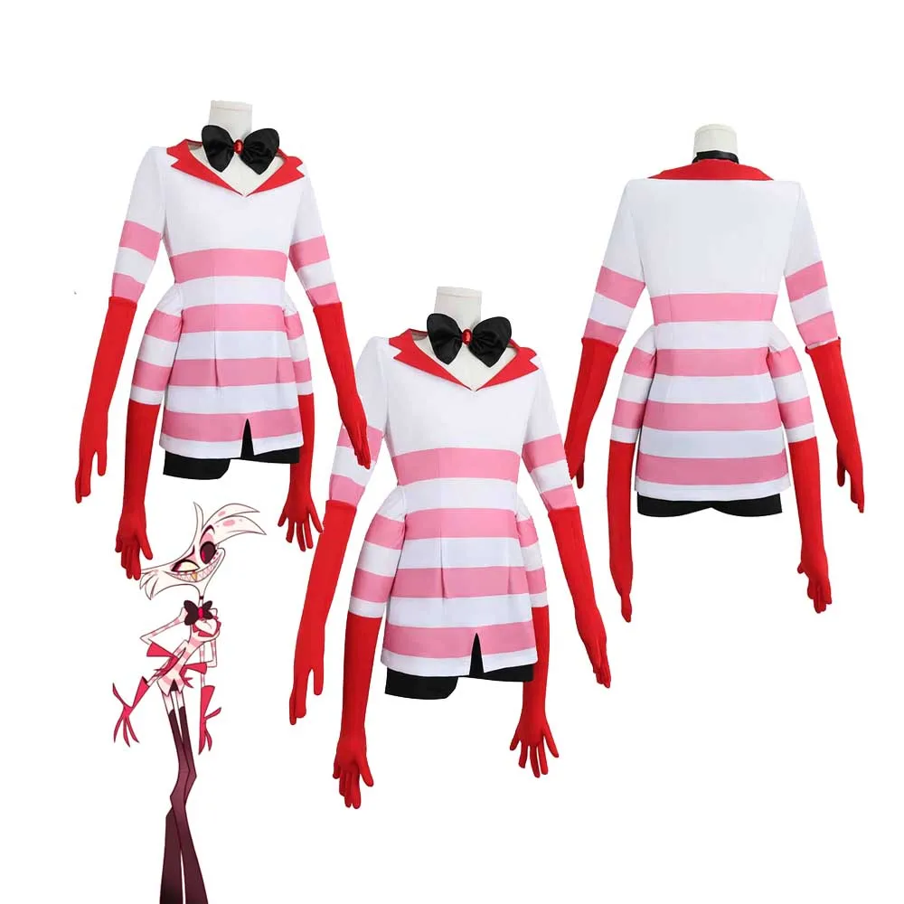 

Фэнтези Ангел Cos пыль Косплей Топы перчатки носки костюм Hazbin Milim Nava шорты аниме то время наряды