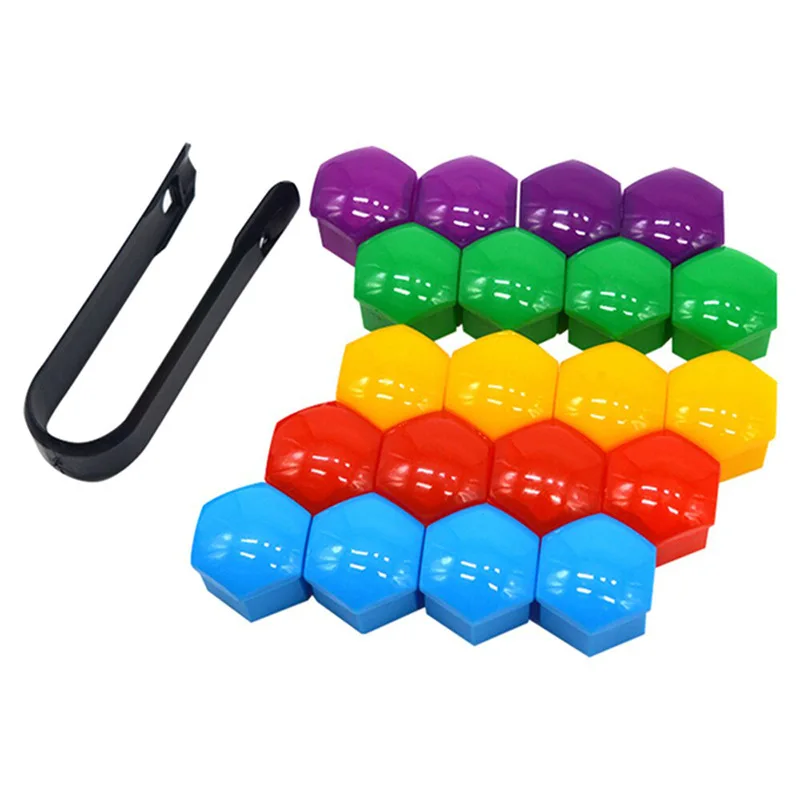 17mm/19mm/21mm 20 Stuks Auto Wielmoer Caps Bescherming Covers Caps Auto hub Schroef Cover Zwarte Autoband Bout Moer Cap Band Decoratie