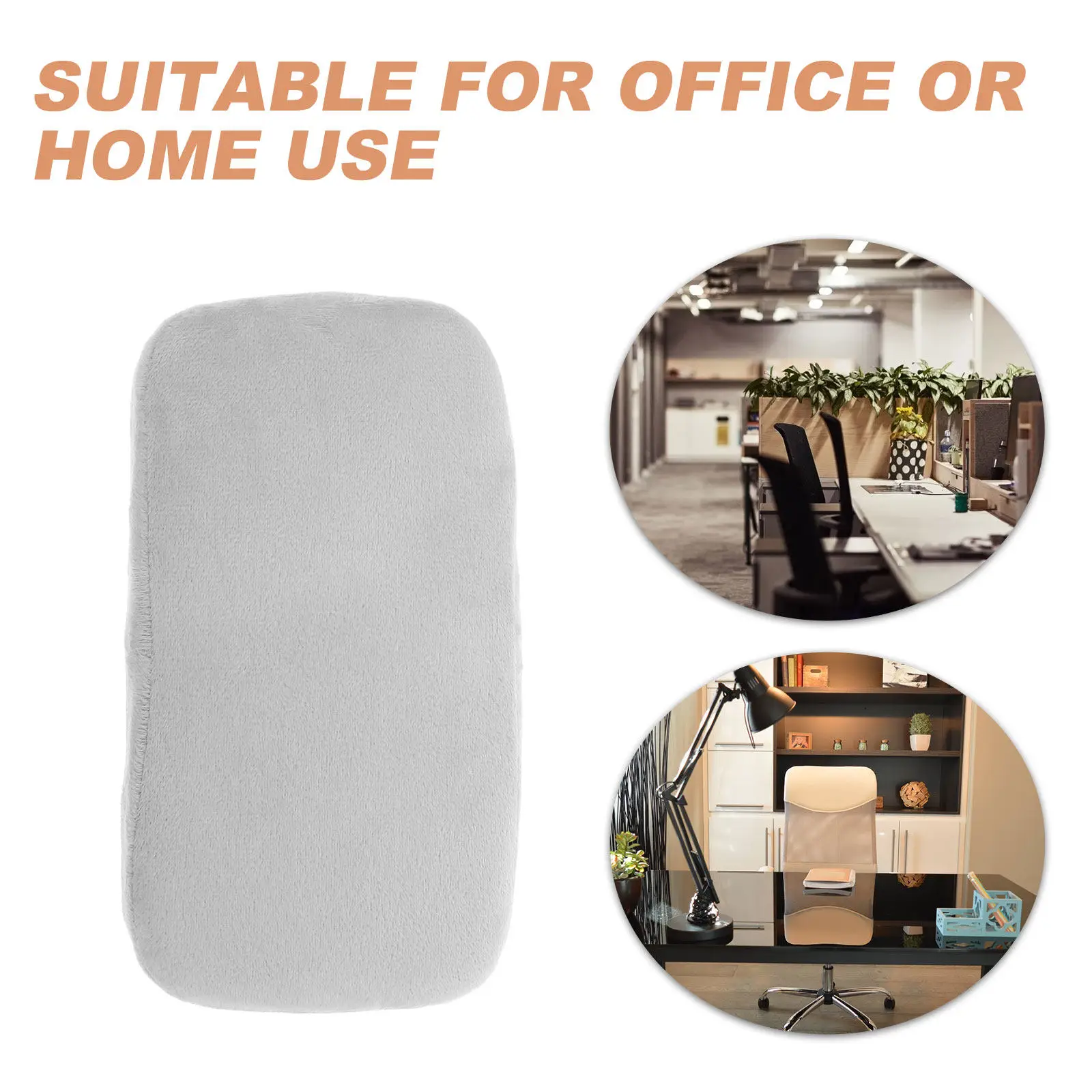 2Pcs Office Chair Armrest Covers Memory Foam Cushions Removable Slip-on Pads for Elbows Forearms Home Office Gaming Wheelchair
