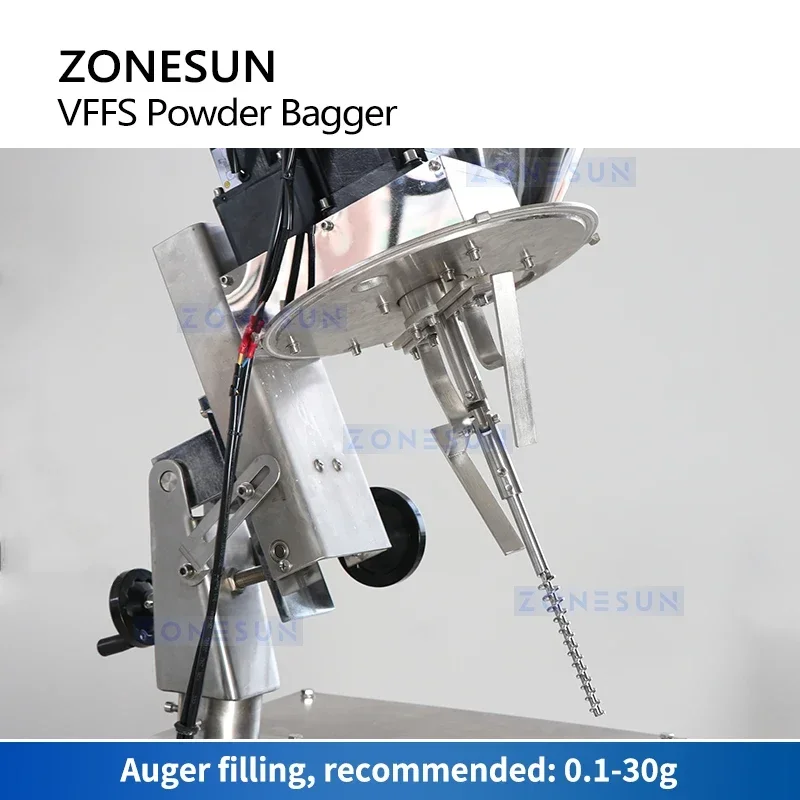 ZONESUN VFFS Packaging Machine Powder Bagging Equipment Auger Filler Spices Chili Pouch Sachet Filling and Sealing ZS-FM220