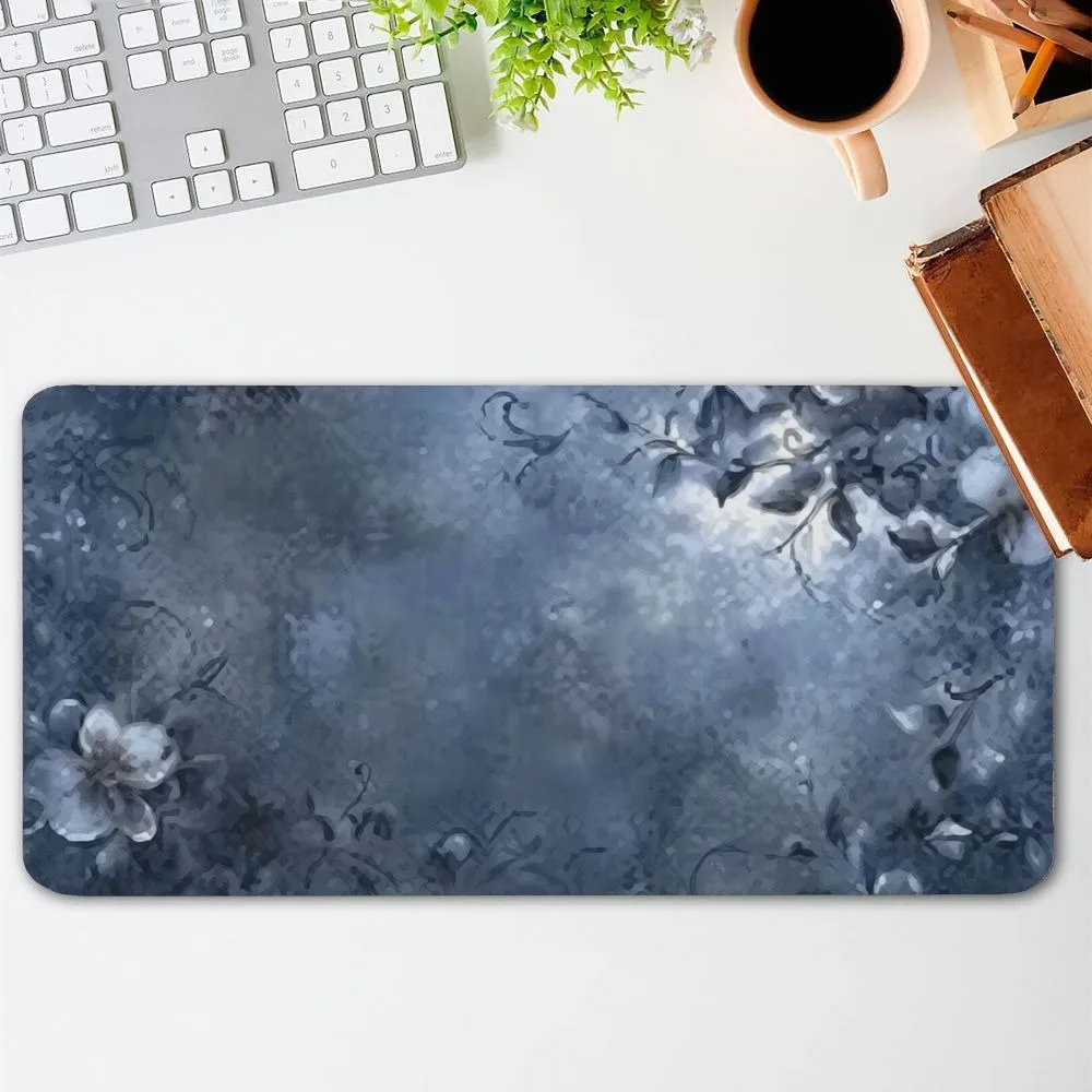 Cold Luxury Ins Wind Blown Abstract Floral Texture Pattern Design, High-Quality Appearance Desk Mat, Office Desk Accessories