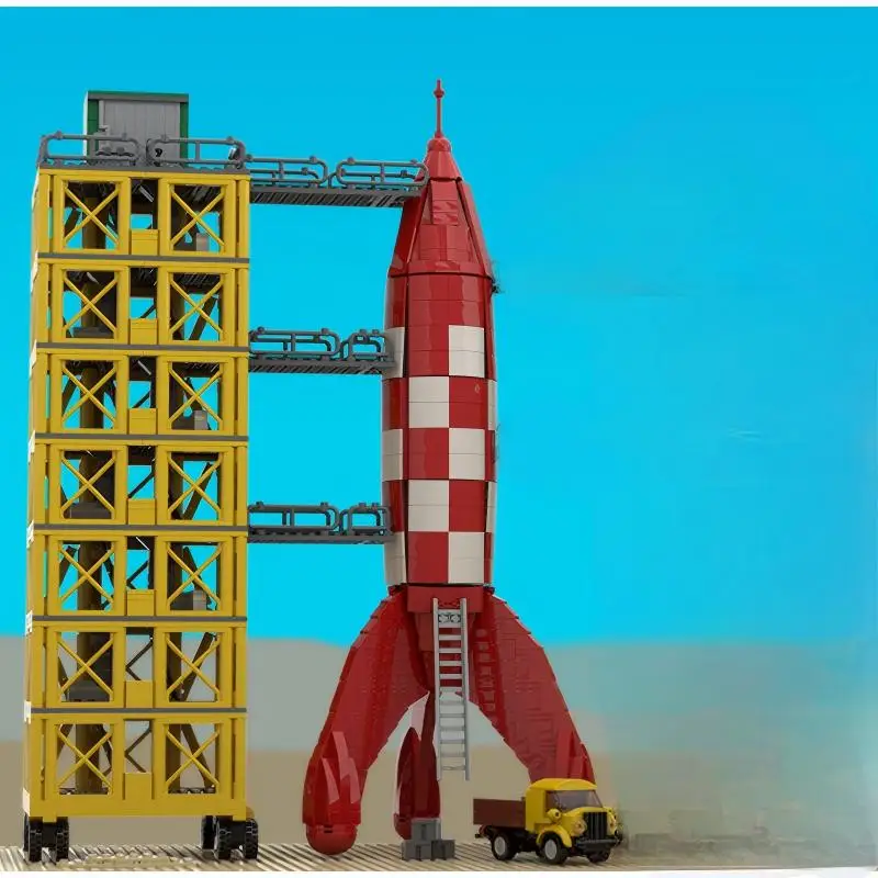 

Конструктор MOC Classic: Модель ракетной пусковой установки Тинтина, космическая сцена, набор для сборки, подарок для взрослых