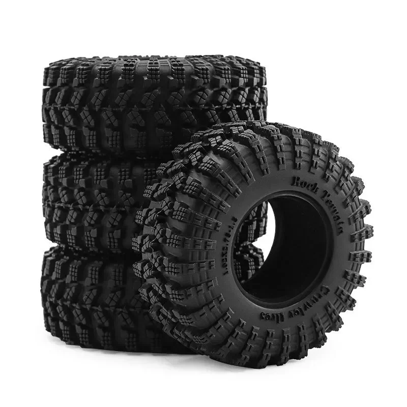 4pcs 1.3 in Wheels Soft Sticky Rubber Tires for 1/24 1/18 SCX24 TRX4M RC Crawler Car,RC 1.3