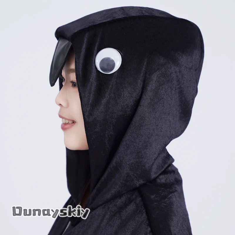 Хэллоуин Темная Ворона Косплей Костюмы Дети Мальчик Девушка Аниме Накидка с Капюшоном Хэллоуин Ролевые Животные Плащ Маскировка 코스프레 Костюмы