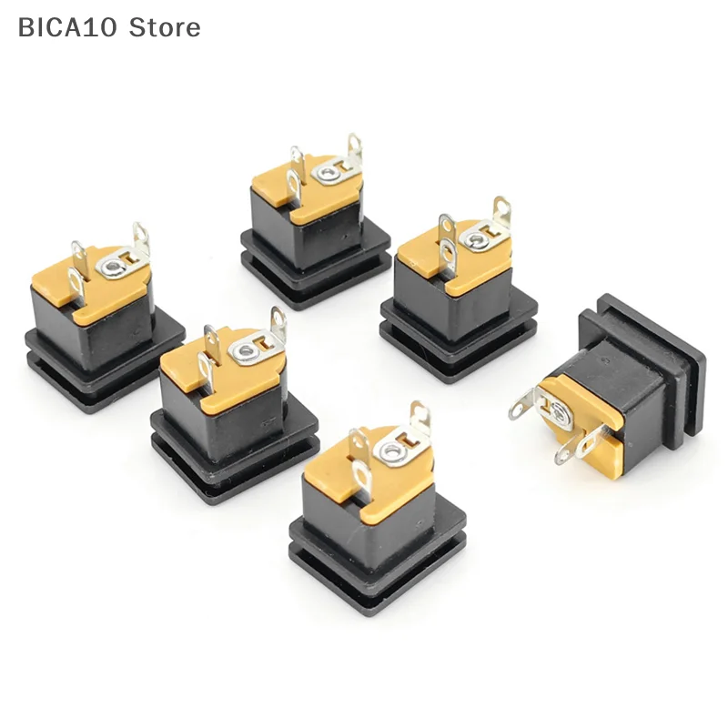 مجموعة موصلات إمداد الطاقة DC مكونة من 10 قطع، مقبس أنثى DC-015 5.5*2.1 مم مقاس 5.5X2.5 مم، لتركيب اللوحة المربعة