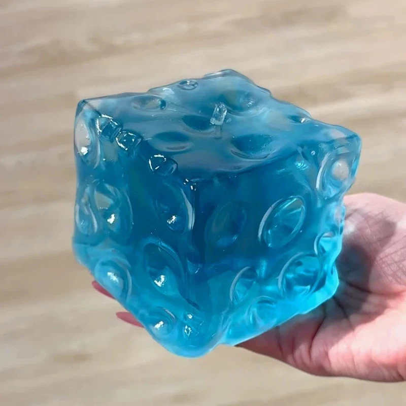 Frosted Matte Jumbo Cheese Cube Stress Ball Big Cheese Non-Bounce Squeeze Ball Asmr Sensory Anti Stress Fidget Toys  Adults