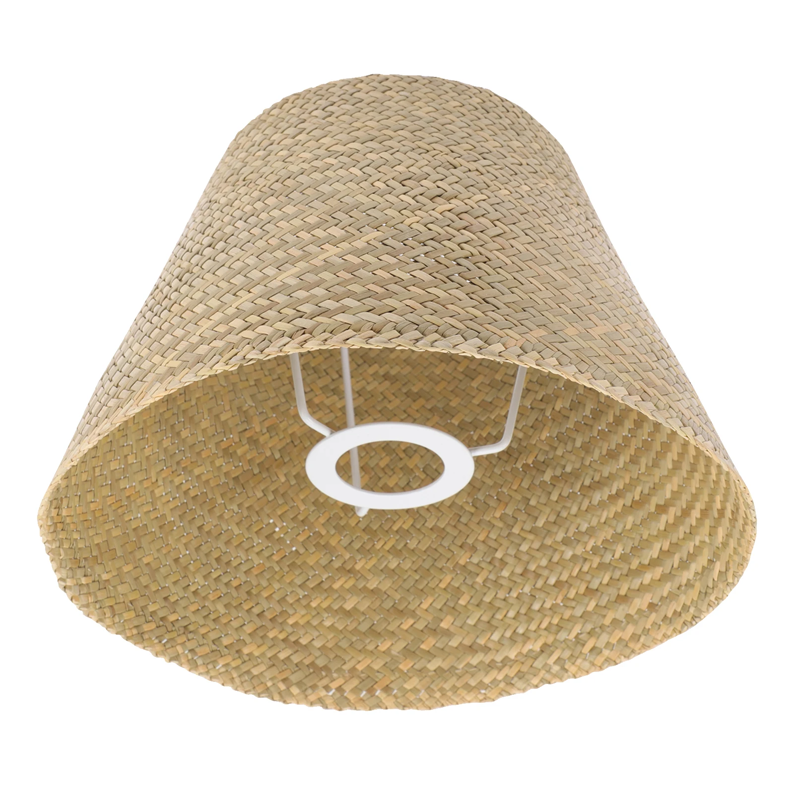 

Woven Lamp Shade Seagrass Rattan Table Light Cover Hand-Knitted Pendant Chandelier Shade For Living Room Bedroom Office