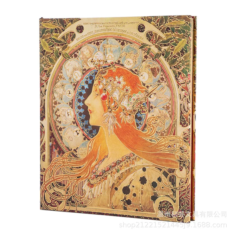 New European style Muxia retro handbook kraft paper color page illustration gift box large note gift box large book