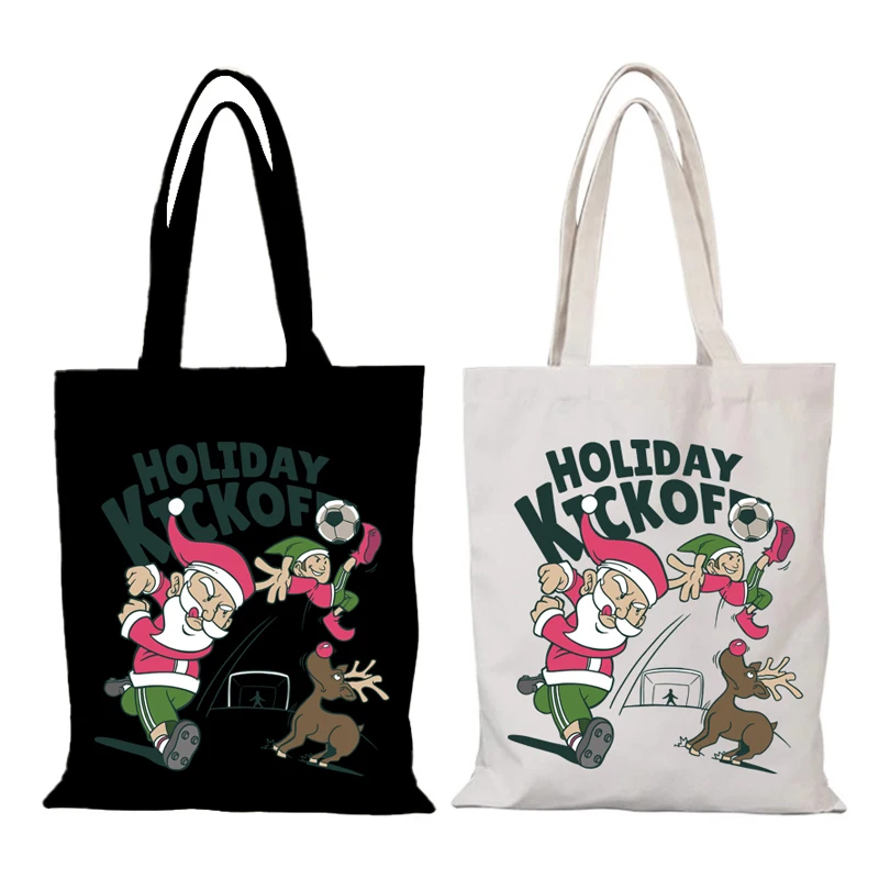New Year Gift Women's Handbag Merry Christmas Women's Shopping Bag Cartoon Man Tote Bag Woman Cloth Bags Handbags Eco Shopper