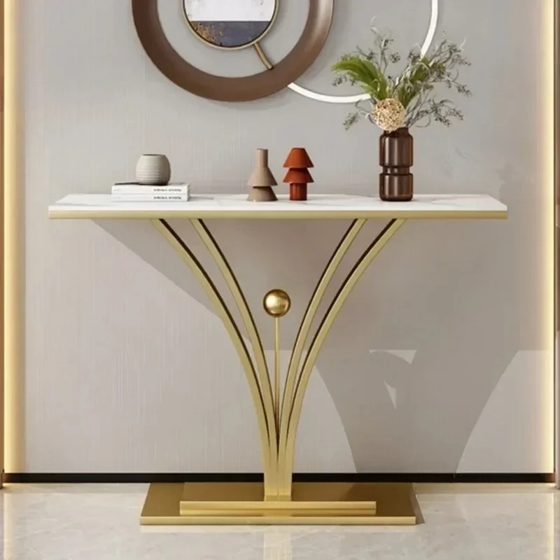Factory Direct 2026 Luxury Marble Ultra-narrow Console Tables Hallway Side Table Corridor Slate Entrance Table Hotel Home Furnit