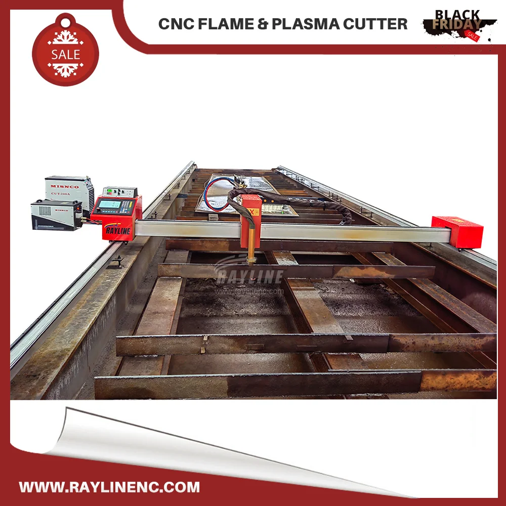 Gantry CNC 2-in-1 เครื่องตัดพลาสม่า/เปลวไฟสําหรับแผ่นเหล็ก 220V 120A เกรดอุตสาหกรรม