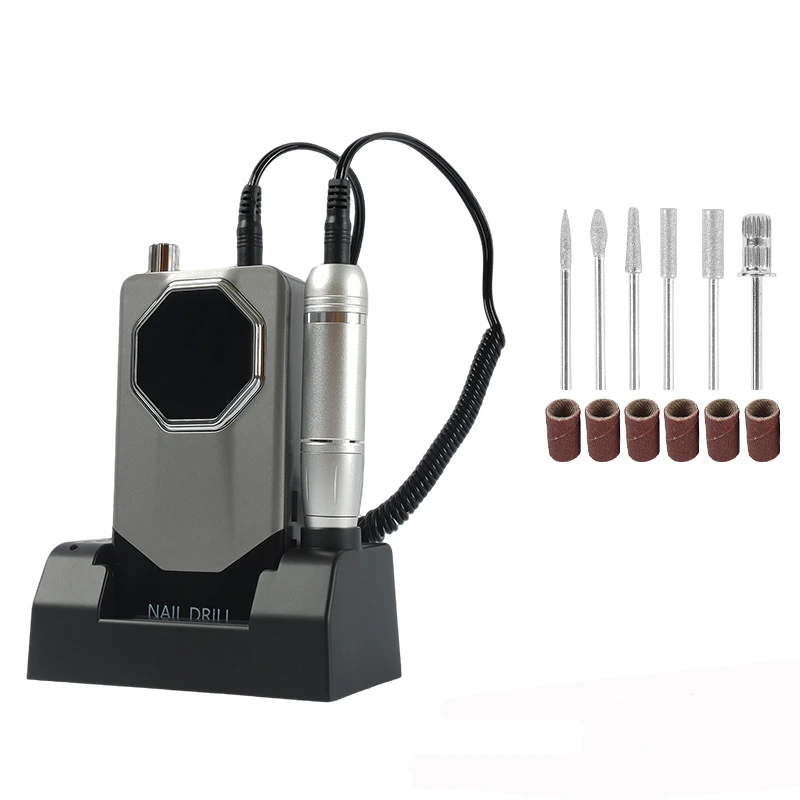 

45000RPM Nail Drill Machine With Large LCD Rechargeable for Nails Gel Polish Acrylic Electric Sander Portable Manicure File