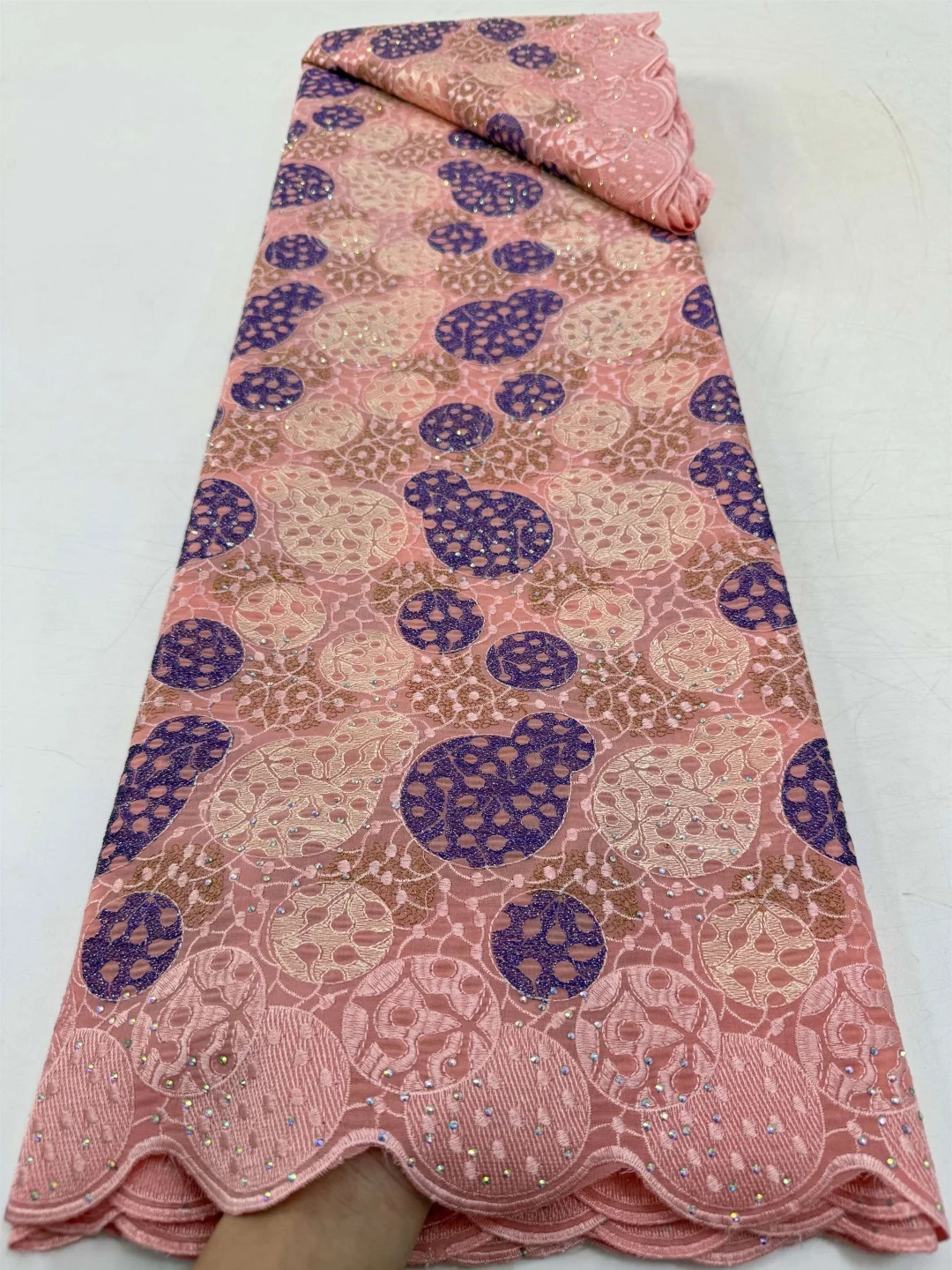 Swiss Voile Lace In Switzerland With 3D Flower Applique Stones 2026 Super Quality African Lace Fabric For Wedding Lace Dress