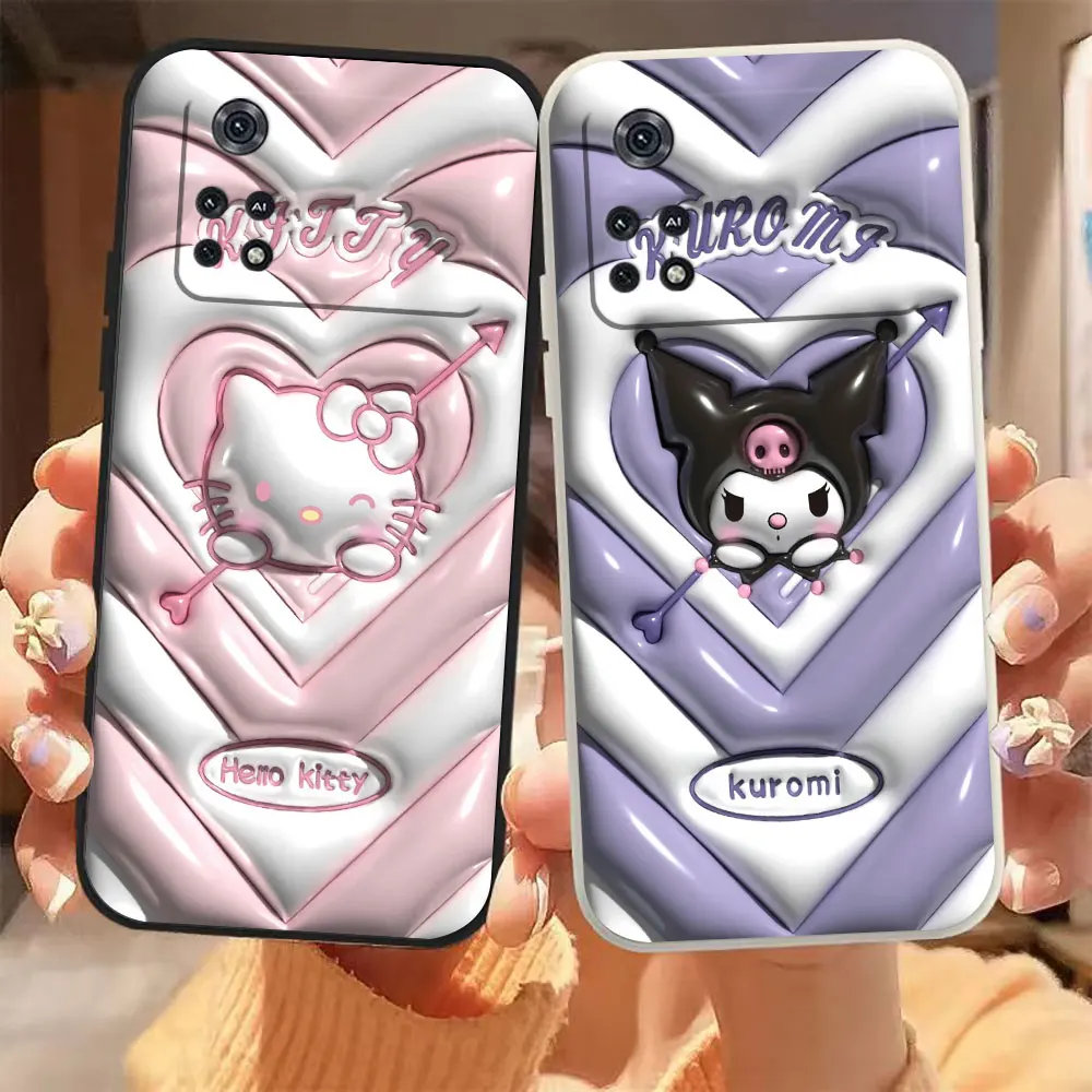 Funny Hello K-Kitty K-kuromi Phone Case For Xiaomi PCOO F3 F4 F5 M3 M4 M5 X3 X4 X5 MIX 3 4 Black Shark 5 GT Pro 4G 5G Case Funda