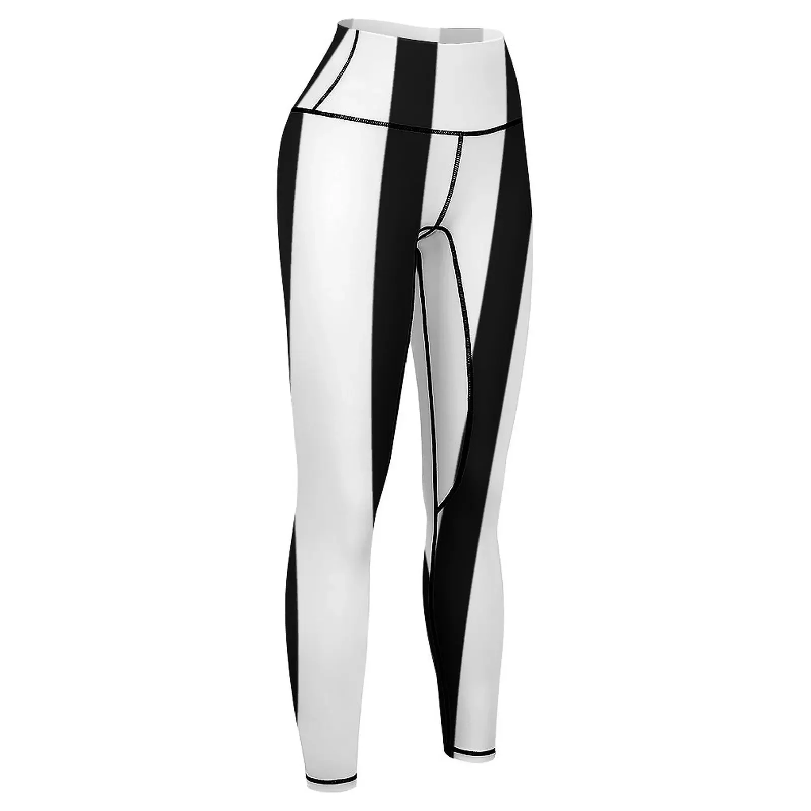 black striped Leggings gym top gym pants trousers gym's clothing Womens Leggings 6