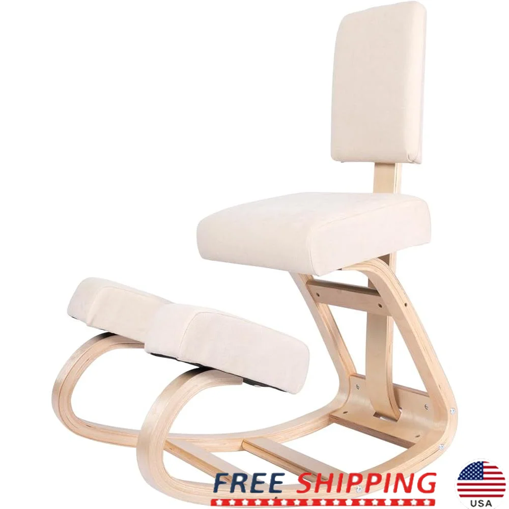 

Ergonomic Kneeling Chair with Back Support Adjustable Posture Stool Comfort and Back Pain Relief Home Office