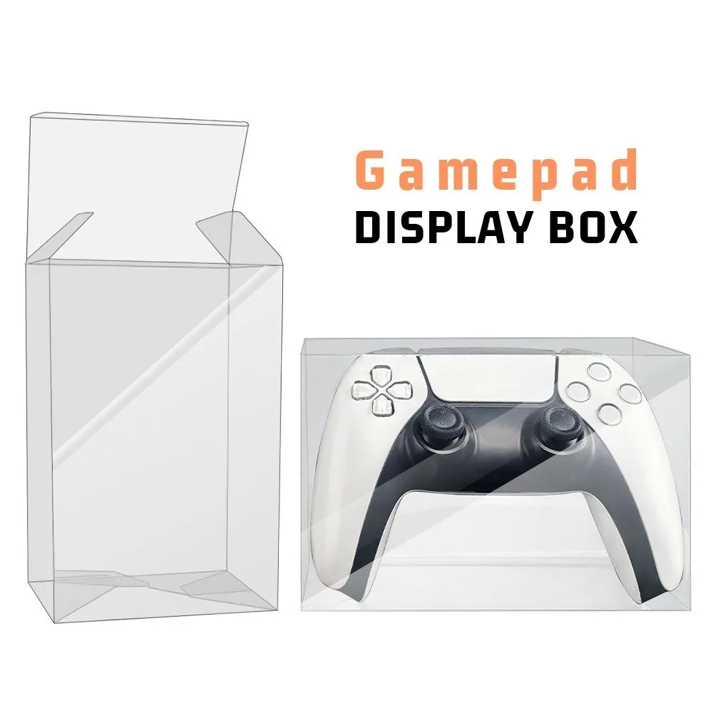 2pcs Stackable Design Gamepad Display Box Clear View Dust Proof Handle Display Box Universal Fit for PS5/Xbox