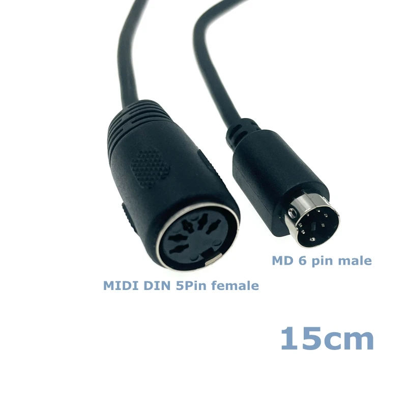 DIN 5 Pin Female to MIDI 6 Pin Male Cable Keyboard and Mouse Transfer Cable for PS2 5.9in 6 pin din female