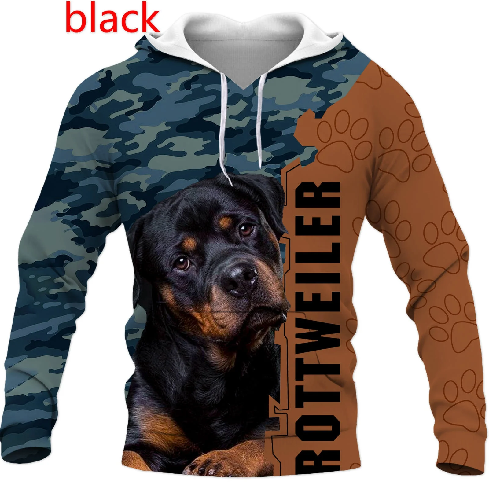 

Fashion Casual 3D Printing Funny Dog Hoodies Unisex Clothing Long Sleeve German Shepherd Graphic Hooded Sweatshirt