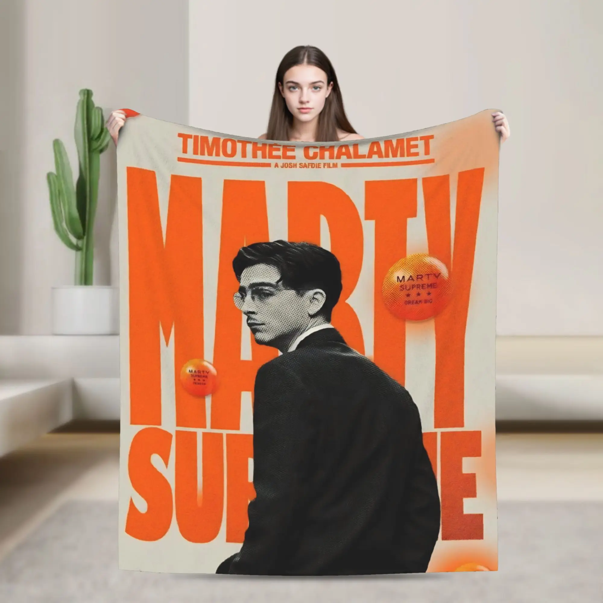 

Marty Supreme Blanket Fuzzy Throw Blanket Airplane Travel Portable Ultra-Soft Warm Bedspreads,