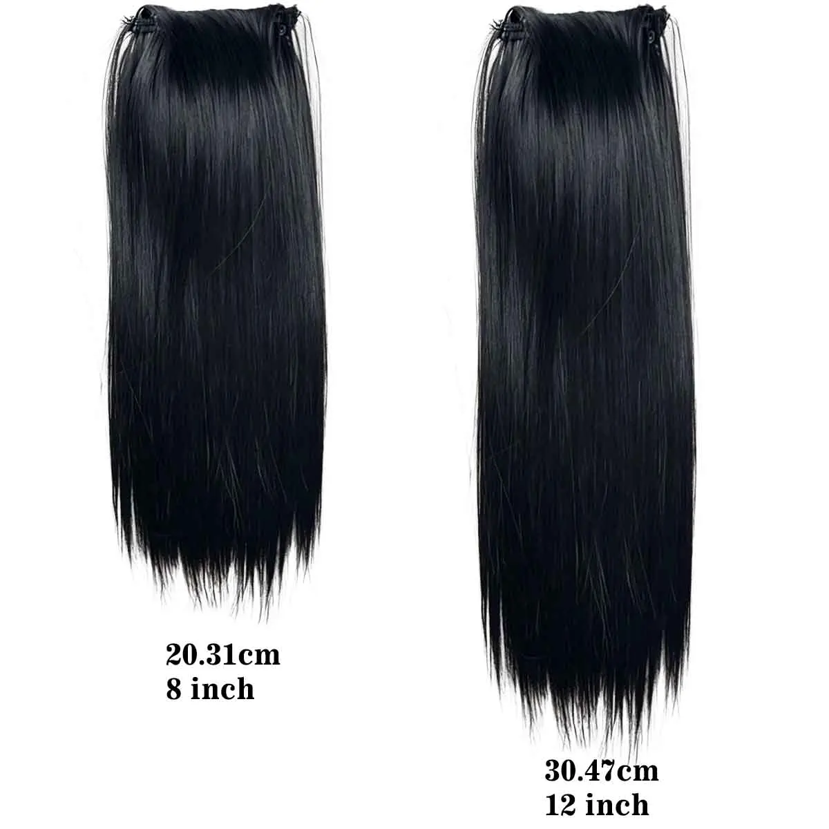 Straight Clip In Hair Extensions Synthetic 8
