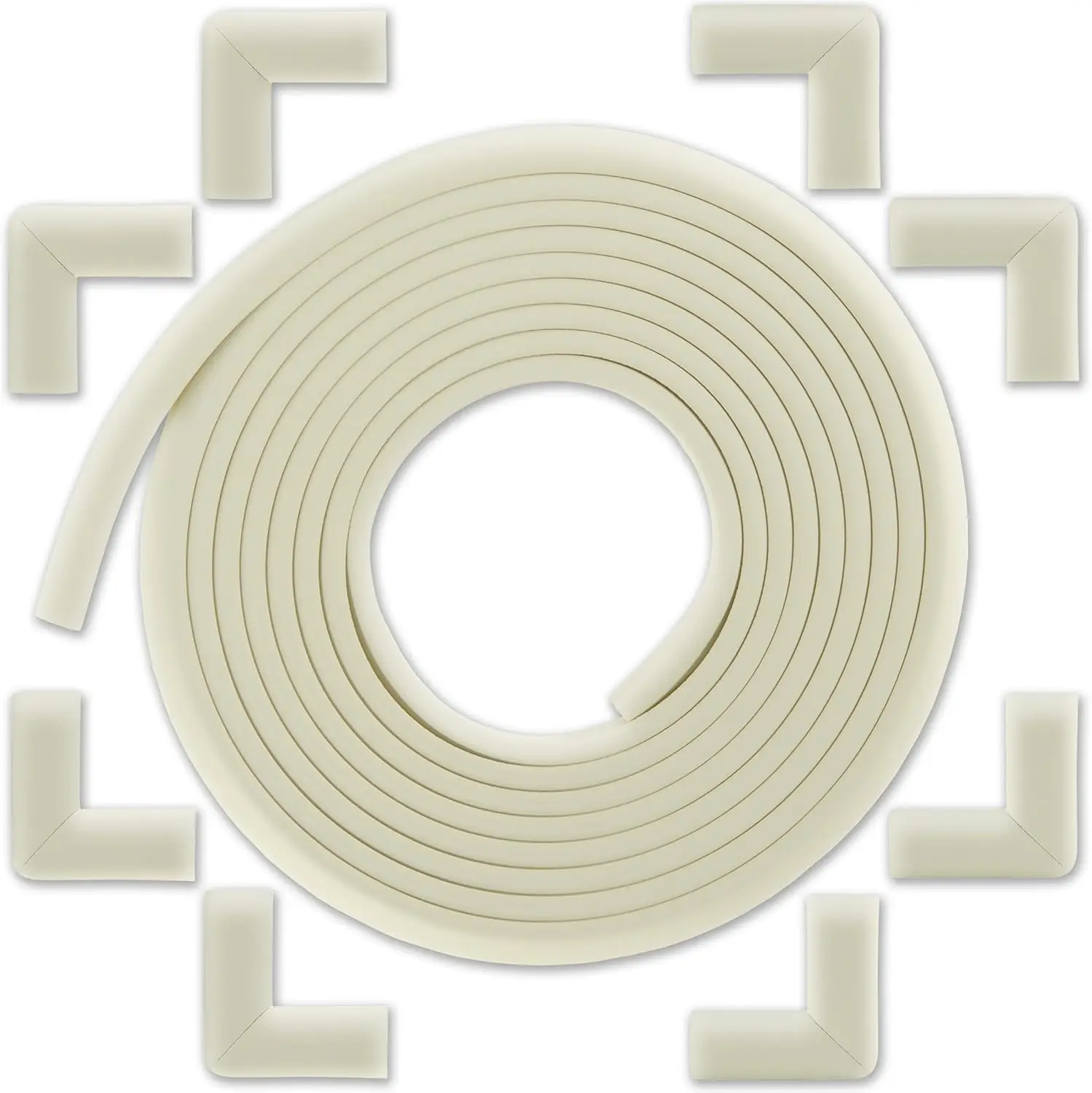 

Baby Proofing Edge and Corner Guard Set, 20 Feet Edges & 8 Foam Corners for Furniture Safety - Oyster White