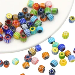 10 adet 6/8mm el yapımı Lampwork cam çiçek boncuk kabak dağınık boncuklar kolye bilezik küpe DIY takı zanaat yapımı için