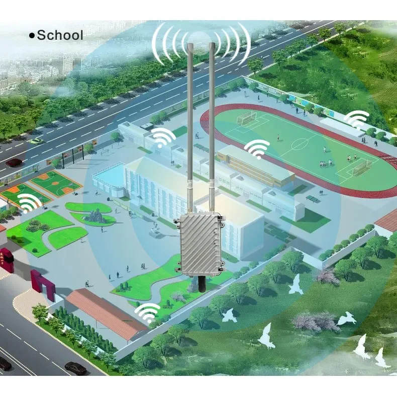 Repetidor Wifi inalámbrico de alta potencia para exteriores, enrutador de largo alcance, extensor de punto de acceso, antena de estación Base,