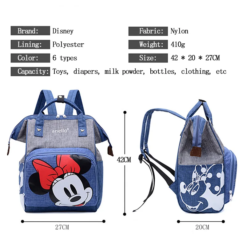 New Disney Co-Branded Mickey Baby Diaper Backpack Stroller Baby Carriage Mother Maternity Bags Travel Mommy Bottle Storage Bag