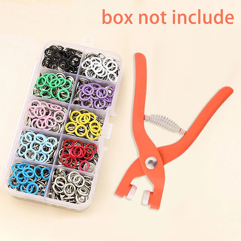 1set Colorful Metal Sewing Buttons Pliers Tool Hollow Solid Pointed Presser Buttons For Installing Bookbags Clothes