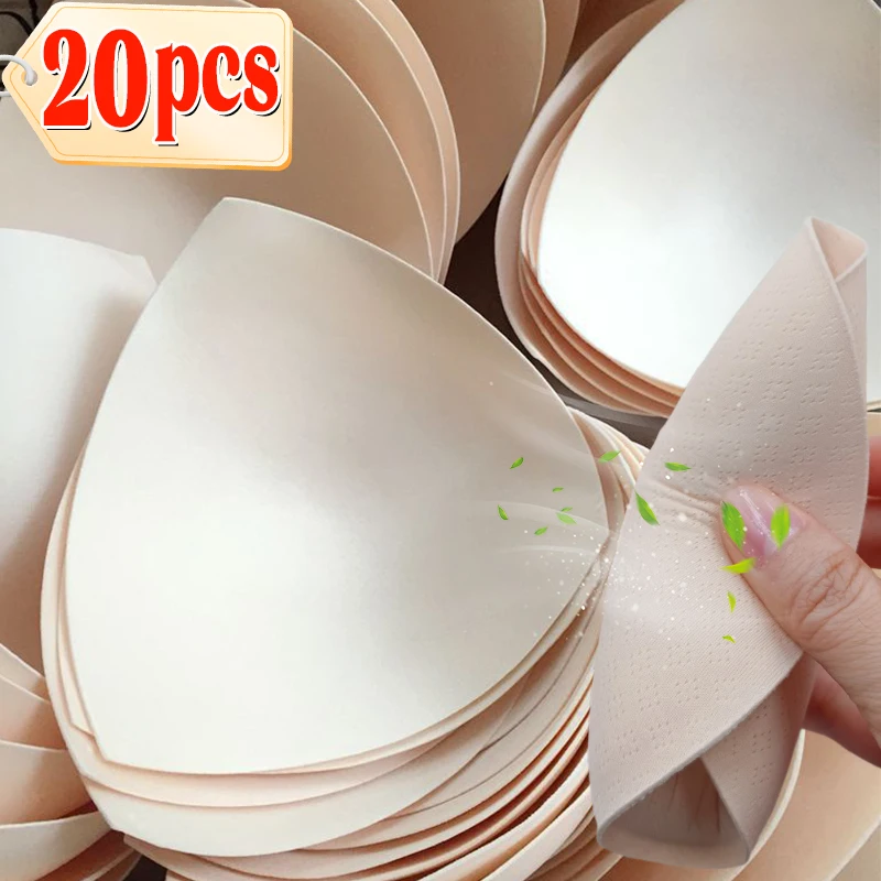 2/20PCS Triangle Sponge Push Up Bra Pads Set Women Invisible Insert Swimsuit Bikini Breast Enhancers Chest Cup Pads Accessories