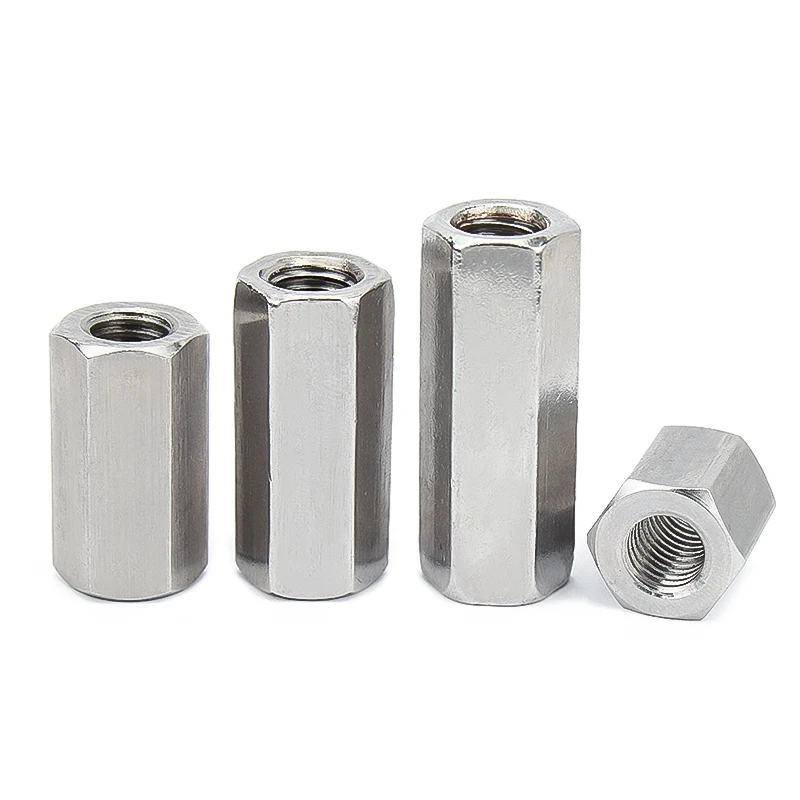 M14 M16 M18 M20 M22 M24 A2-70 304 Stainless Steel Hexagon Hex Extend Long Rod Coupling Nuts Hex Tubular Nut