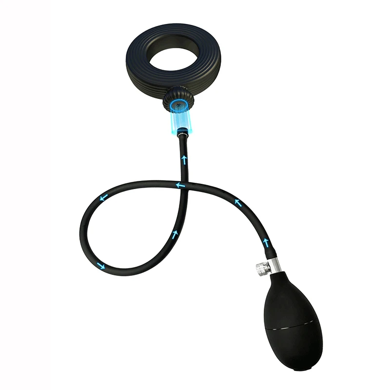1pcs inflatable cock ring magnetic liquid silica gel restrained ball ring expanded spermatic cord ring penis ring training toys