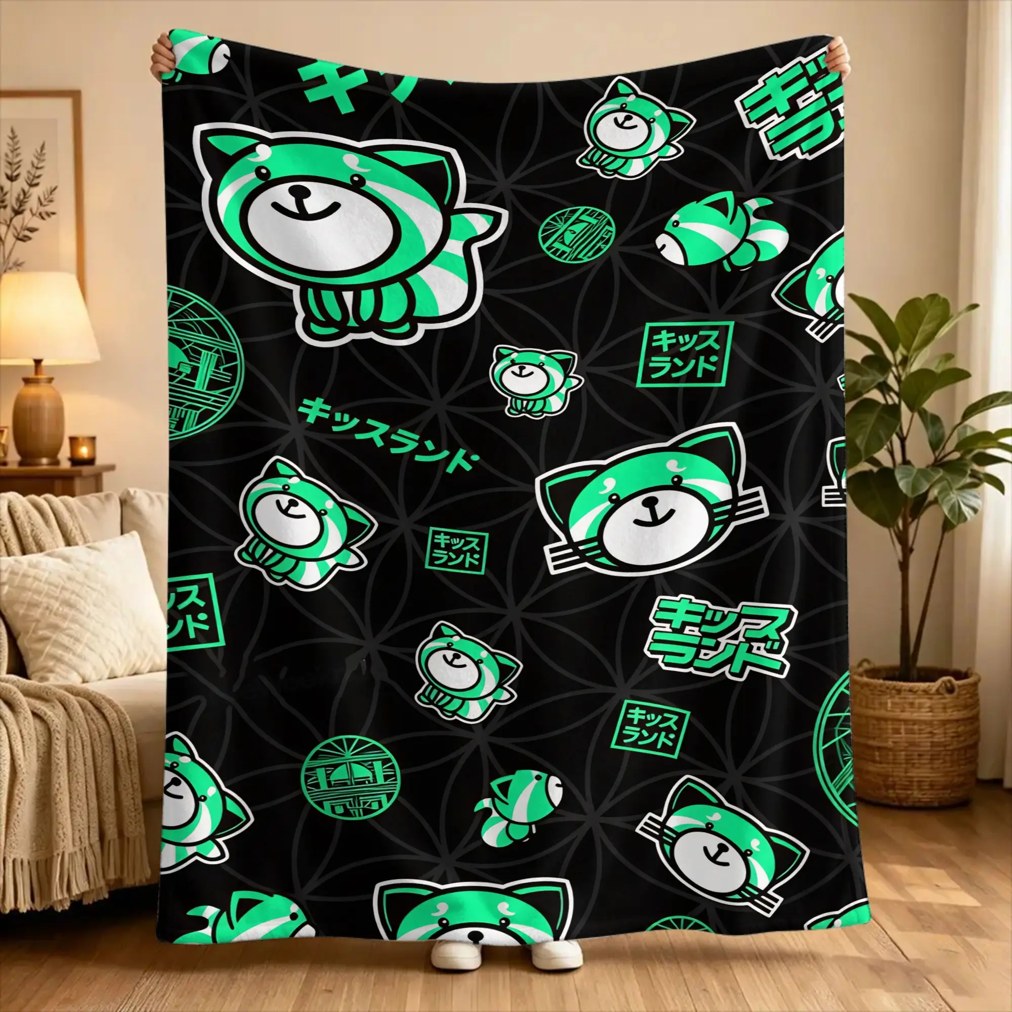 The W-weeknd Kiss Land  Blanket  Super Warm Aesthetic Plush Throw Blanket For Kids Adult Couch Bed Flannel Bedspread Bed Cover